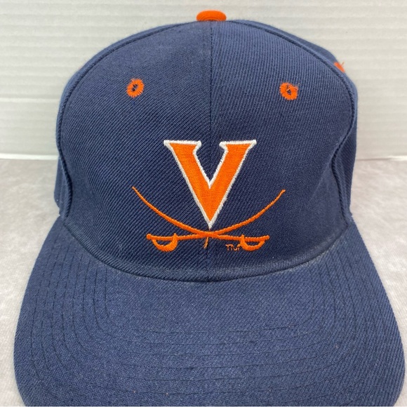 Vintage Virginia Cavaliers Hat 7 1/4 Navy Zephyr Retro Logo College Fitted Cap - Picture 3 of 11